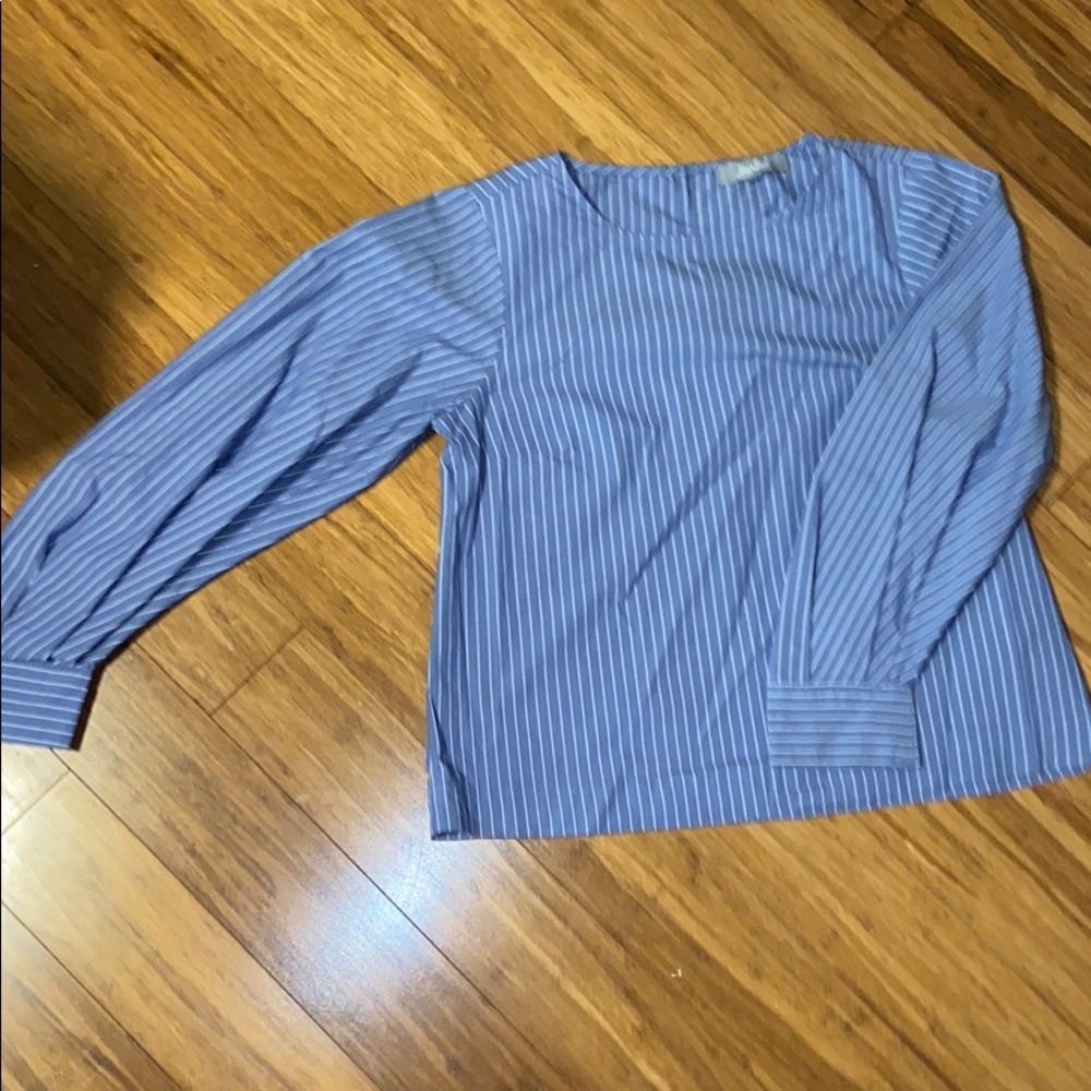 Blue and white blouse